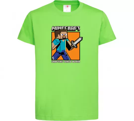 Дитяча футболка Crafting since alpha Лаймовий фото