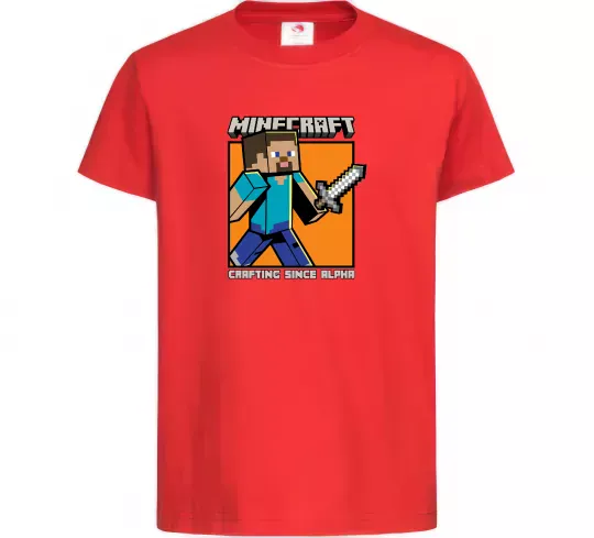 Дитяча футболка Crafting since alpha Червоний фото