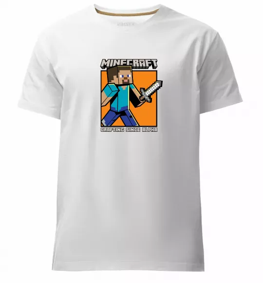 Мужская премиум футболка Crafting since alpha Белый фото