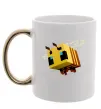 Чашка с цветной ручкой Bee Minecraft Золото фото