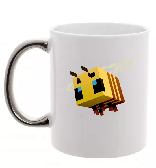 Чашка с цветной ручкой Bee Minecraft Серебро фото