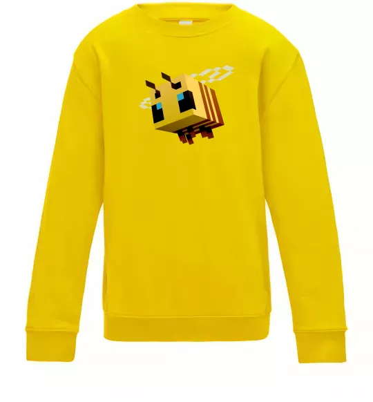 Детский Свитшот Bee Minecraft Солнечно желтый фото