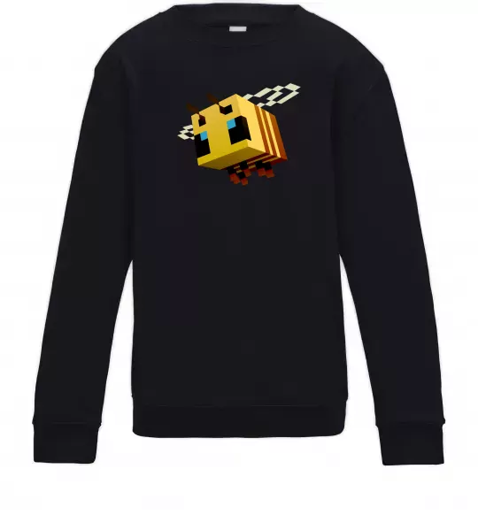 Детский Свитшот Bee Minecraft Черный фото