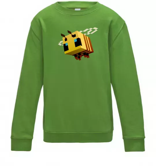 Детский Свитшот Bee Minecraft Лаймовый фото