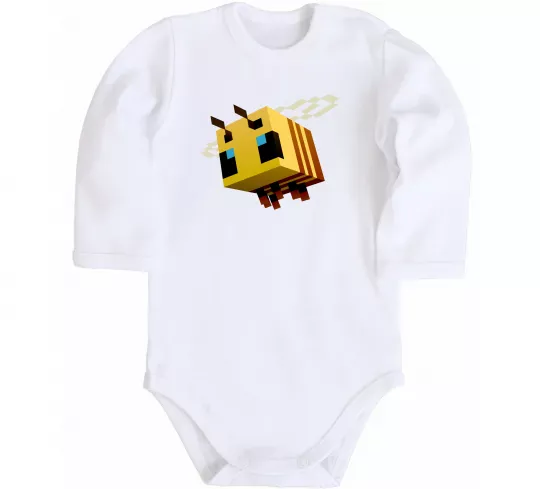 Детский боди Bee Minecraft Белый фото