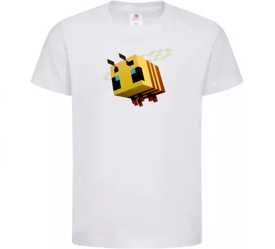Дитяча футболка Bee Minecraft Білий фото