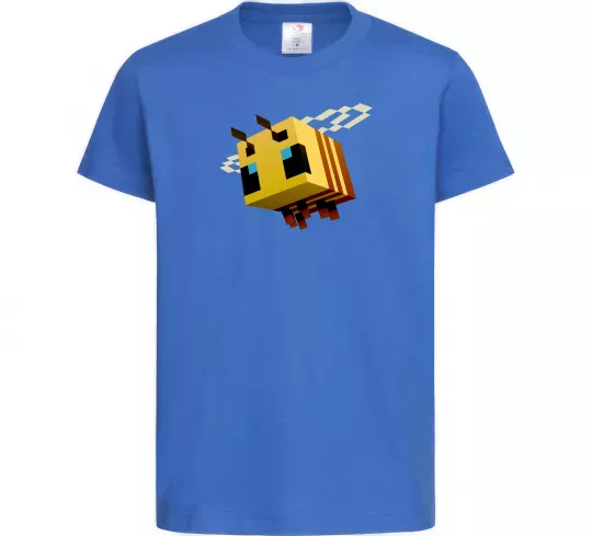 Дитяча футболка Bee Minecraft Яскраво-синій фото