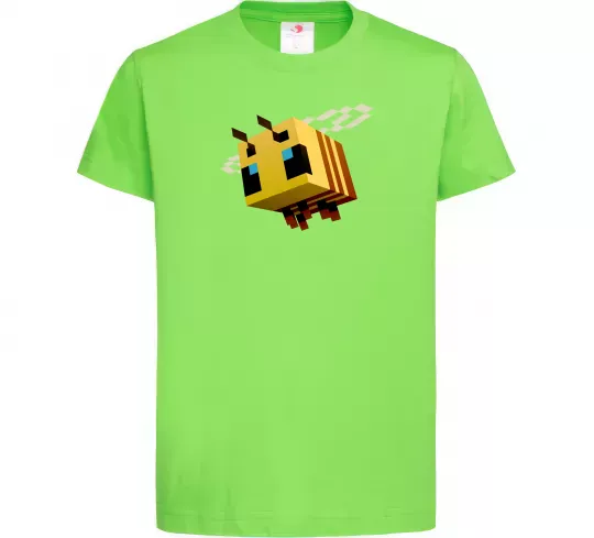 Дитяча футболка Bee Minecraft Лаймовий фото