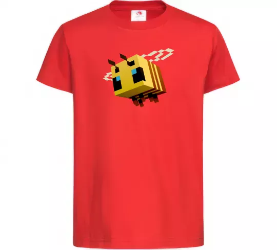 Дитяча футболка Bee Minecraft Червоний фото