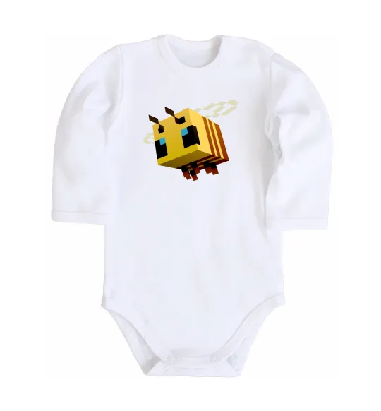 Детский боди Bee Minecraft Белый фото