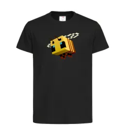 Дитяча футболка Bee Minecraft Чорний фото
