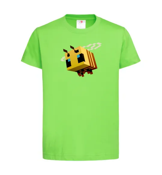 Дитяча футболка Bee Minecraft Лаймовий фото