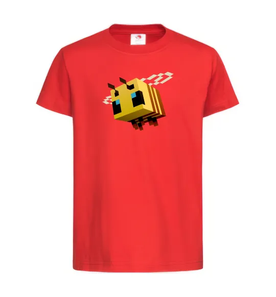 Дитяча футболка Bee Minecraft Червоний фото