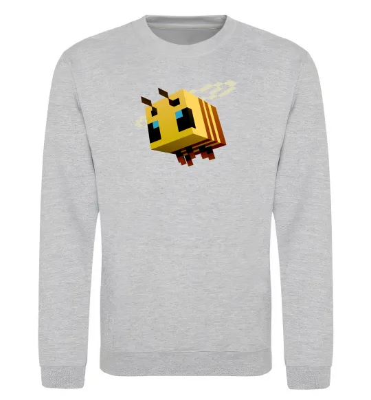 Свитшот Bee Minecraft Серый меланж фото