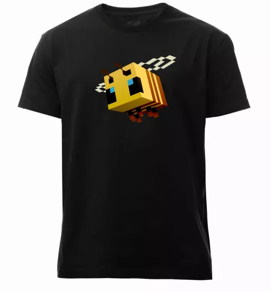 Мужская премиум футболка Bee Minecraft Черный фото