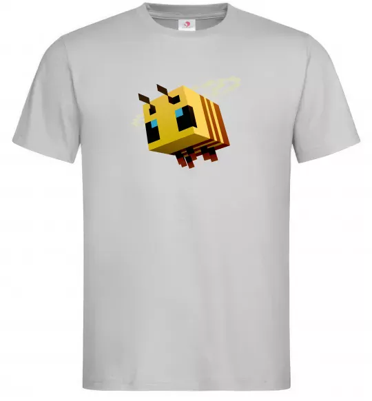 Мужская футболка Bee Minecraft Серый фото