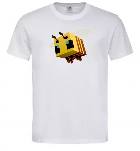 Мужская футболка Bee Minecraft Белый фото