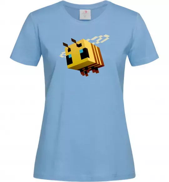 Женская футболка Bee Minecraft Голубой фото