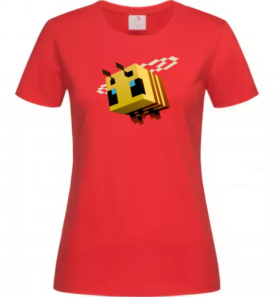 Женская футболка Bee Minecraft Красный фото