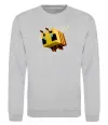 Свитшот Bee Minecraft Серый меланж фото