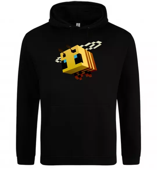 Женская толстовка (худи) Bee Minecraft Черный фото