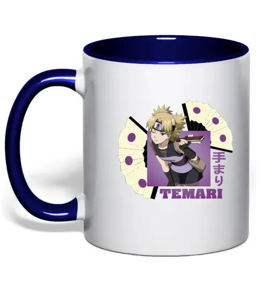 Чашка з кольоровою ручкою Temari Глибокий темно-синій фото