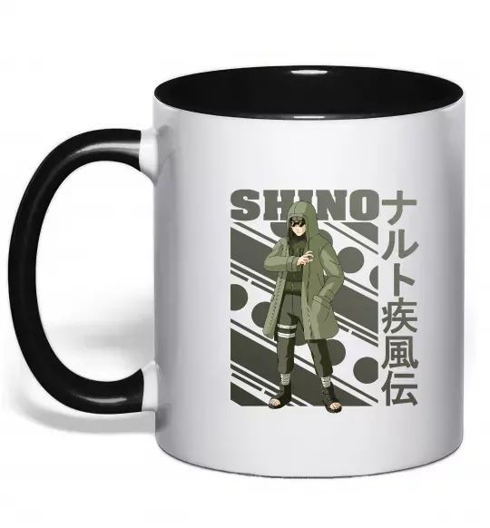 Чашка с цветной ручкой Shino Черный фото