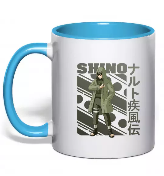 Чашка с цветной ручкой Shino Голубой фото