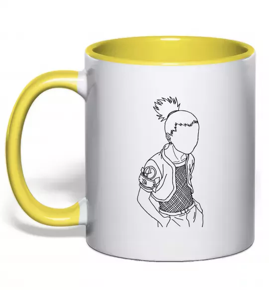 Чашка з кольоровою ручкою Shikamaru Naruto Сонячно жовтий фото
