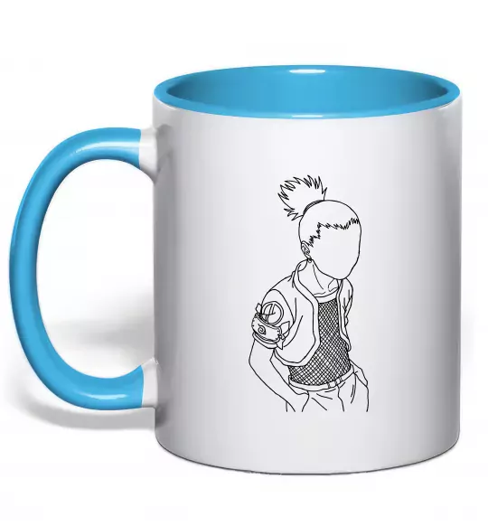 Чашка з кольоровою ручкою Shikamaru Naruto Блакитний фото