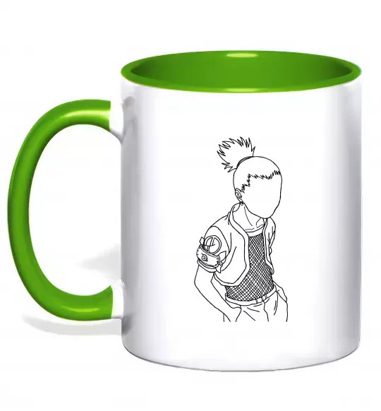 Чашка з кольоровою ручкою Shikamaru Naruto Зелений фото