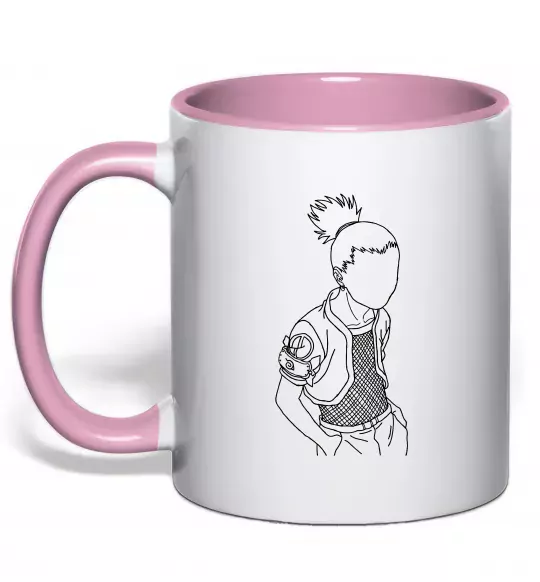 Чашка з кольоровою ручкою Shikamaru Naruto Ніжно рожевий фото