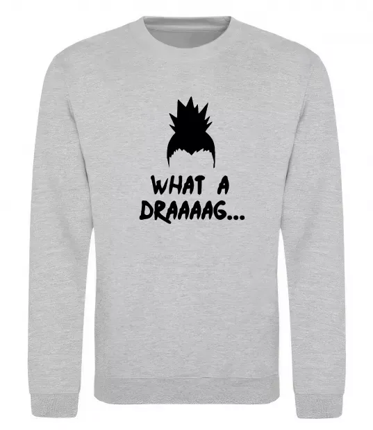 Світшот Shikamaru what a draaag Сірий меланж фото