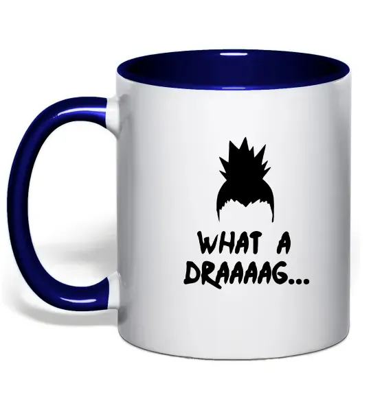 Чашка з кольоровою ручкою Shikamaru what a draaag Глибокий темно-синій фото