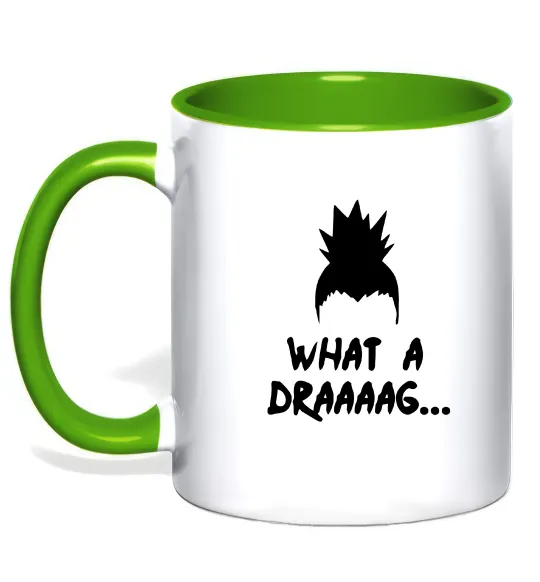 Чашка с цветной ручкой Shikamaru what a draaag Лаймовый фото