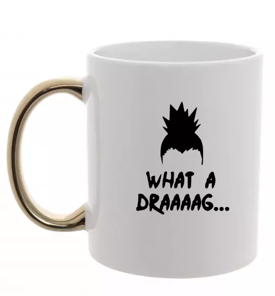 Чашка з кольоровою ручкою Shikamaru what a draaag Золото фото