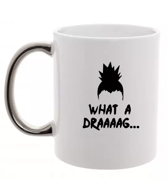 Чашка з кольоровою ручкою Shikamaru what a draaag Срібло фото