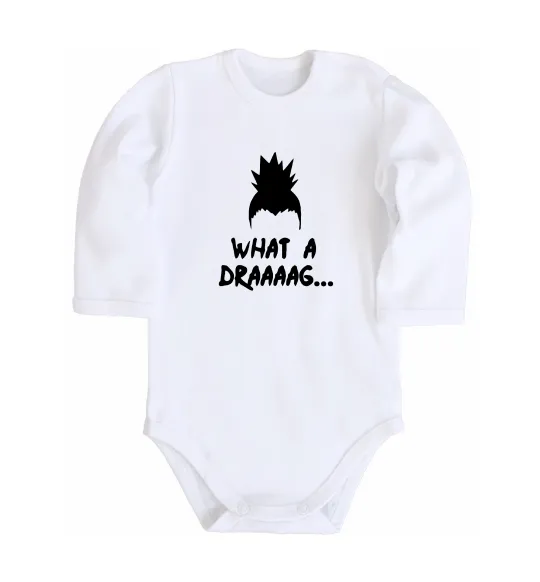 Дитячий бодік Shikamaru what a draaag Білий фото