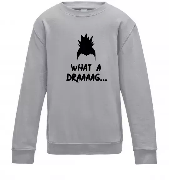 Детский Свитшот Shikamaru what a draaag Серый меланж фото