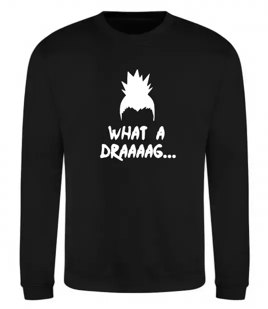 Світшот Shikamaru what a draaag Чорний фото