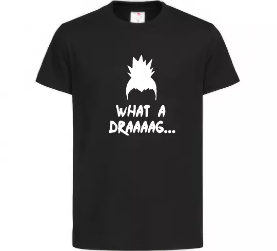 Дитяча футболка Shikamaru what a draaag Чорний фото
