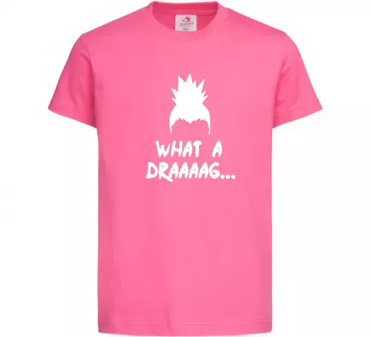 Дитяча футболка Shikamaru what a draaag Яскраво-рожевий фото