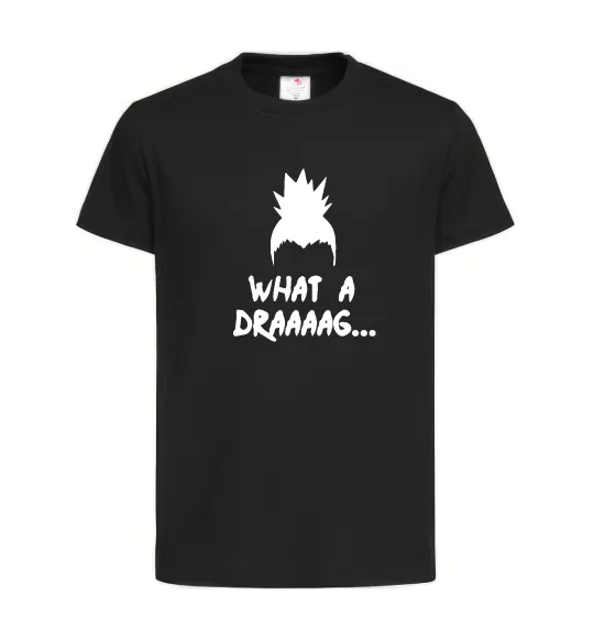 Дитяча футболка Shikamaru what a draaag Чорний фото