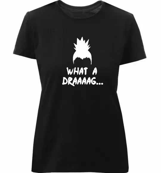 Женская премиум футболка Shikamaru what a draaag Черный фото