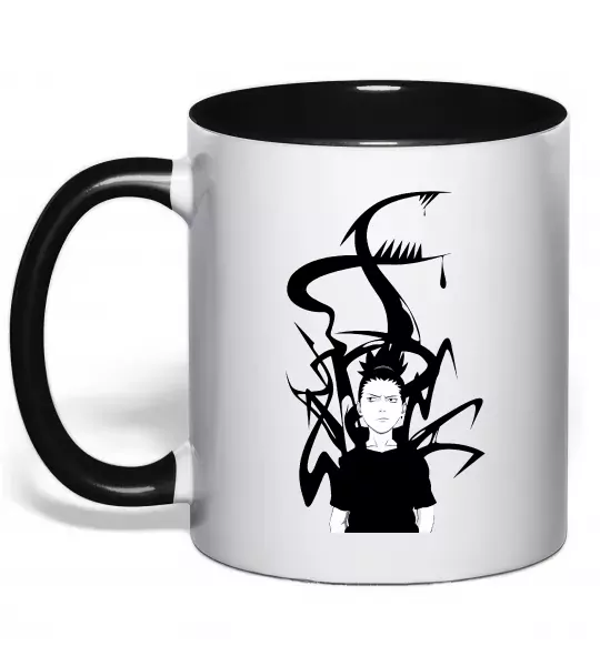 Чашка з кольоровою ручкою Shikamaru Nara Чорний фото