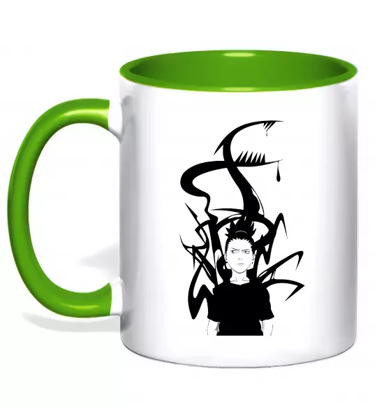 Чашка з кольоровою ручкою Shikamaru Nara Зелений фото