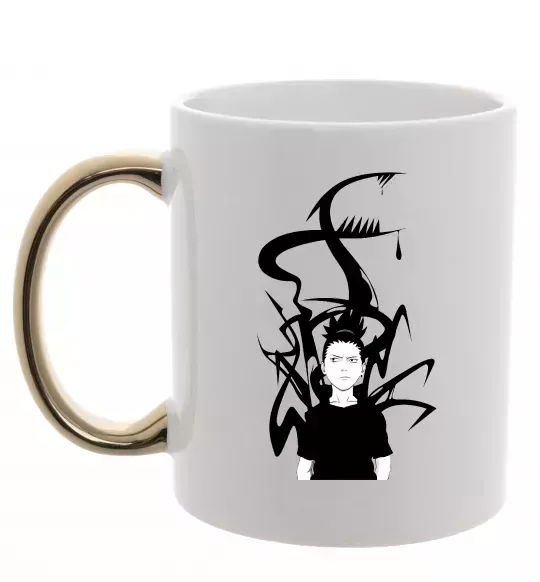 Чашка з кольоровою ручкою Shikamaru Nara Золото фото