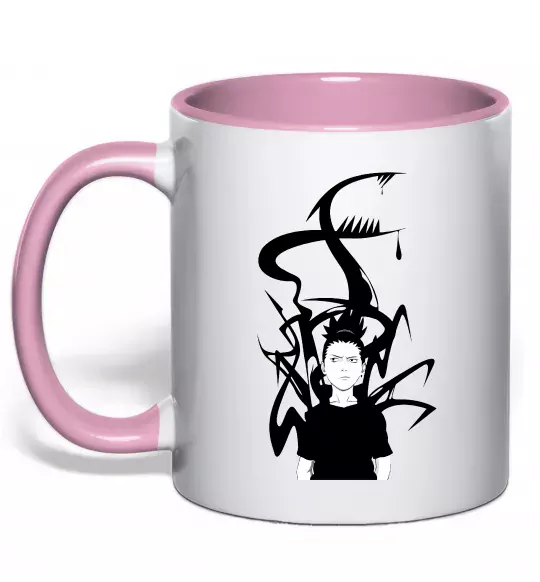 Чашка з кольоровою ручкою Shikamaru Nara Ніжно рожевий фото