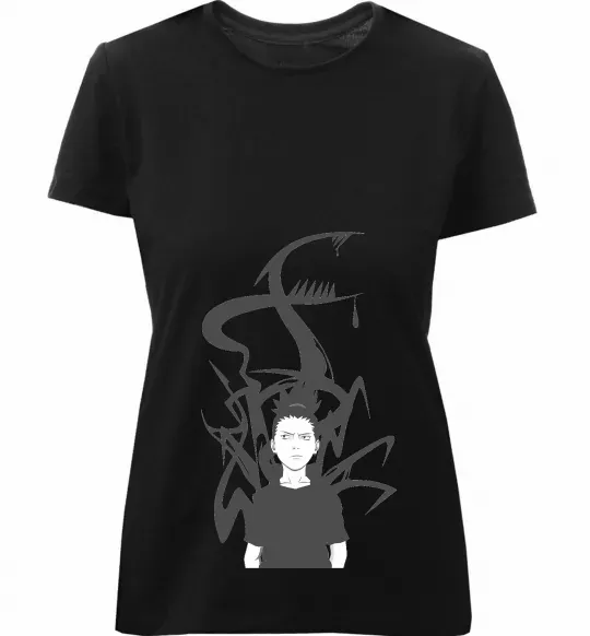 Женская премиум футболка Shikamaru Nara Черный фото