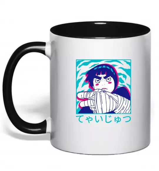 Чашка з кольоровою ручкою Rock Lee Чорний фото
